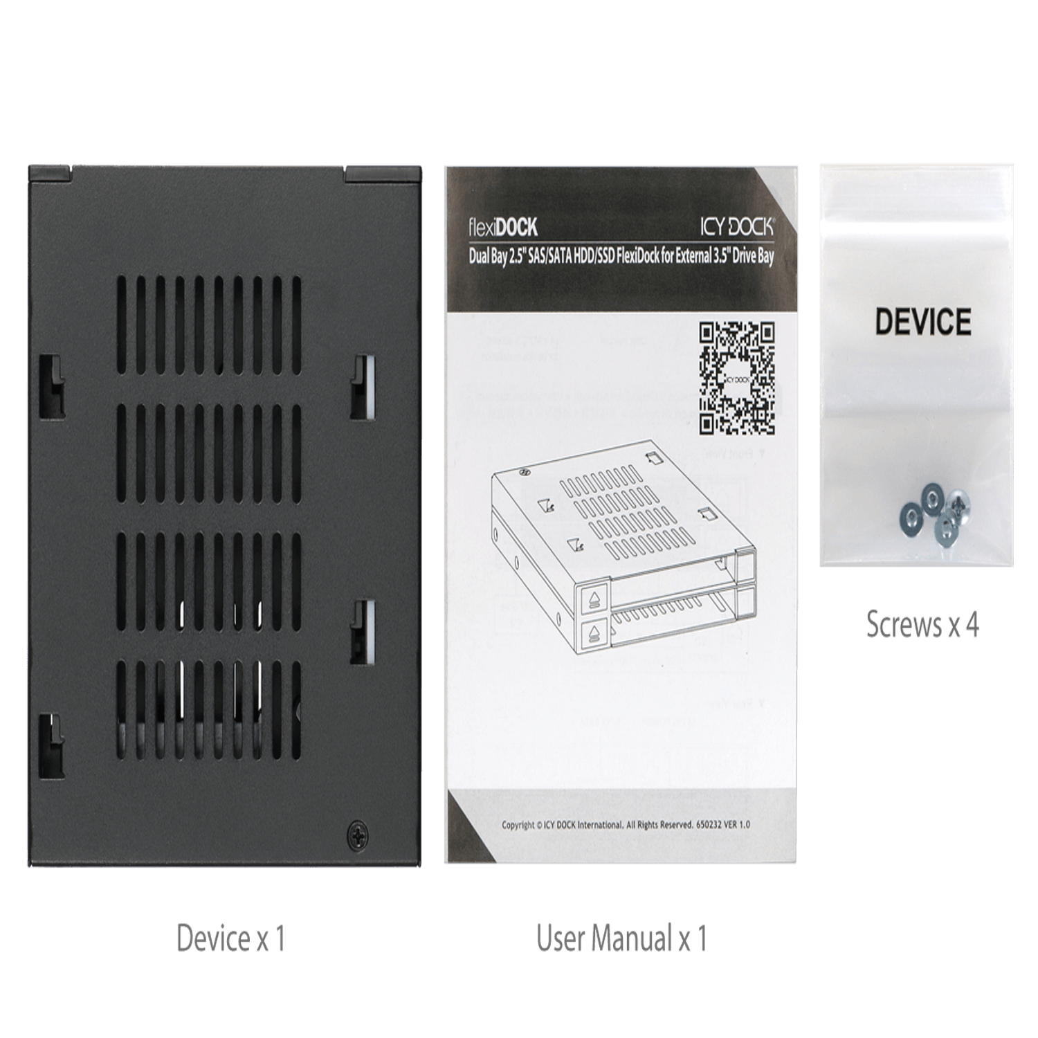 Dual Bay 2.5” SAS / SATA HDD / SSD Docking External 3.5” Drive Bay