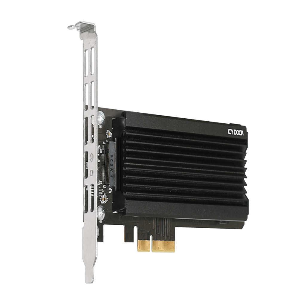 1 x M.2 NVMe SSD to PCIe 3.0 x4 Adapter with Heat Sink & PCIe Bracket