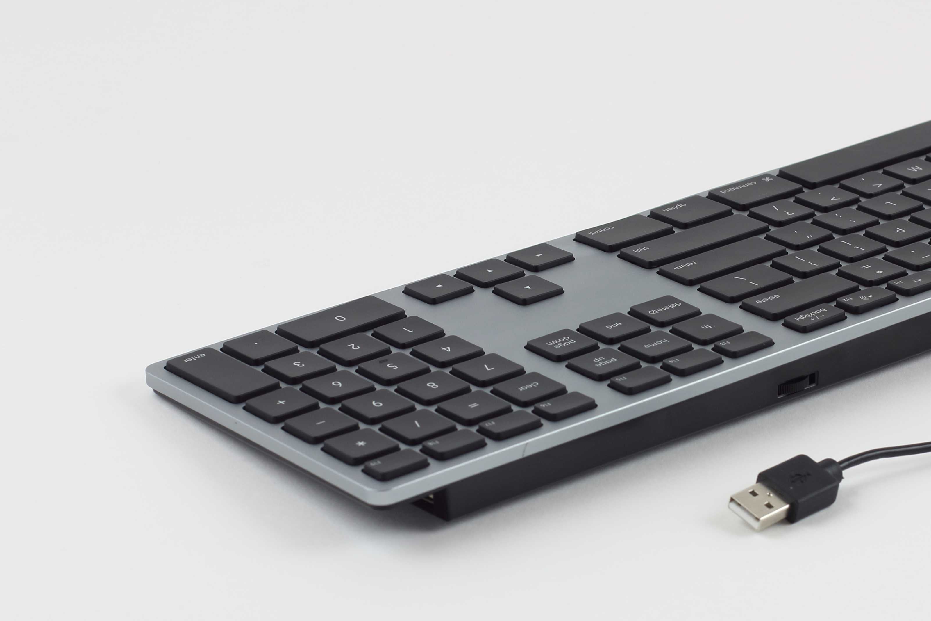 מקלדת עבור אפל מק חוטית Matias Wired Aluminum Keyboard for Mac - Space Gray
