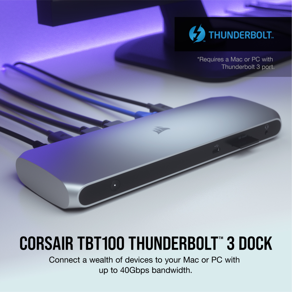תחנת עגינה Corsair TBT100 Thunderbolt 3 Dock
