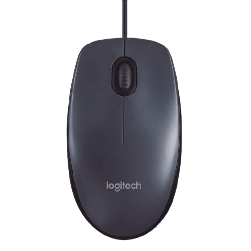 עכבר חוטי Logitech M100 בצבע אפור