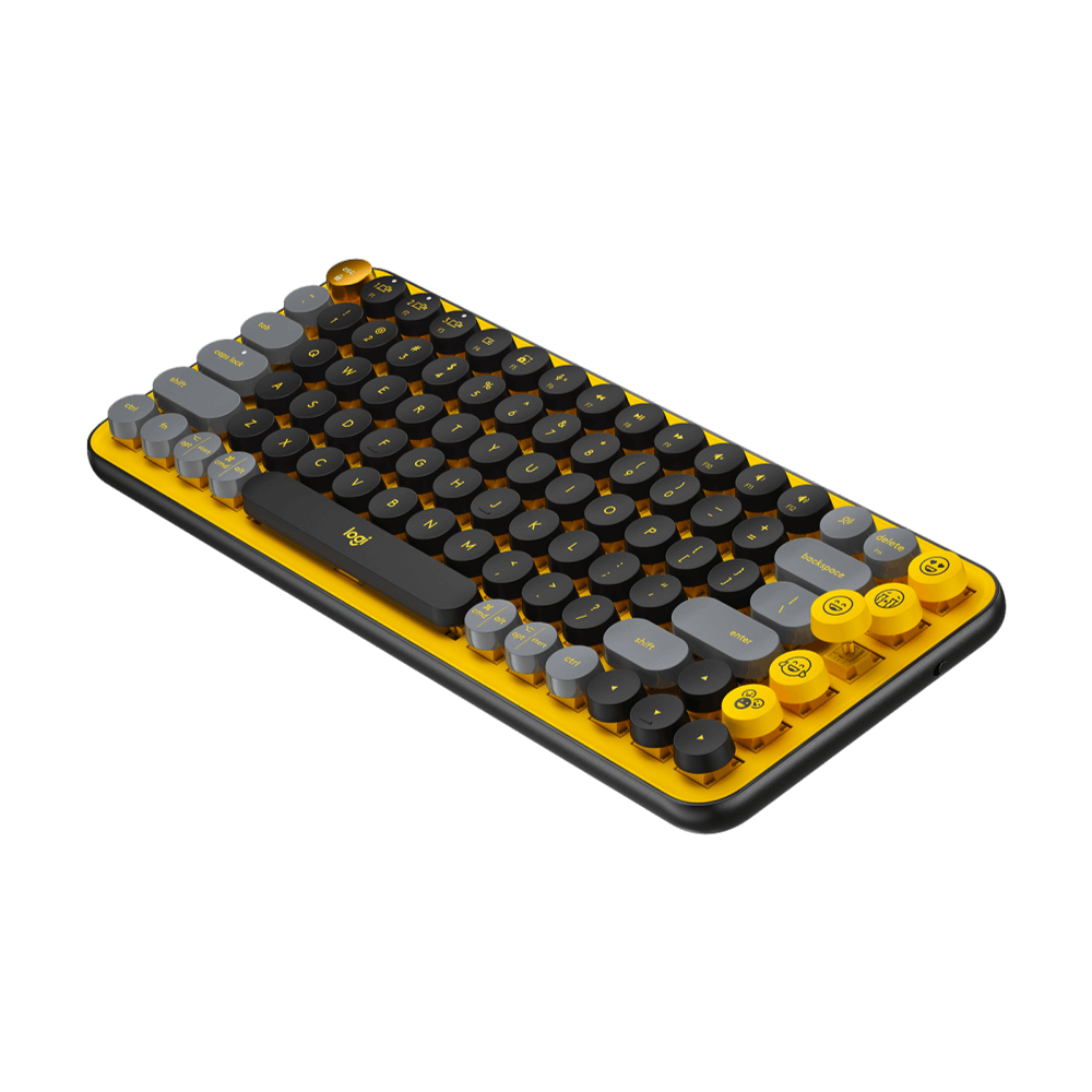 מקלדת מכאנית אלחוטית שחור צהוב logitech pop keys