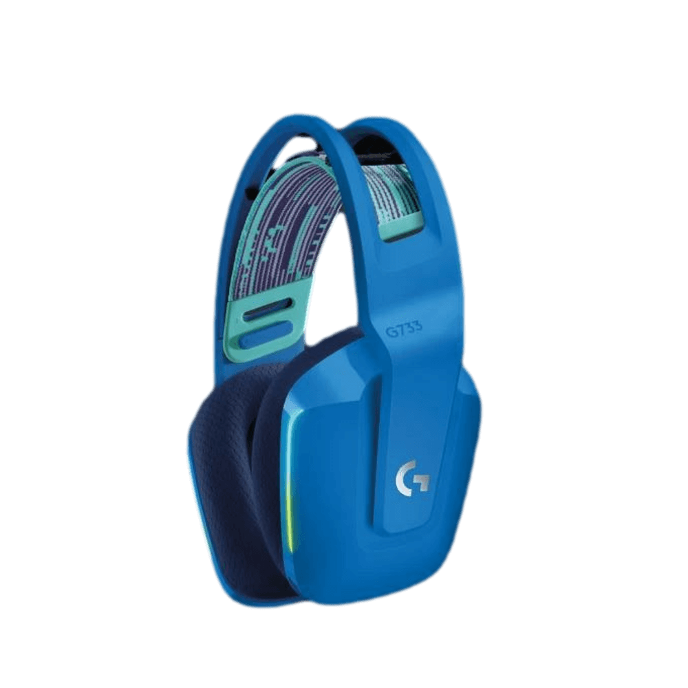 אוזניות גיימינג אלחוטיות מבית Logitech  דגם G733 LIGHTSPEED RGB HEADSET בצבע כחול