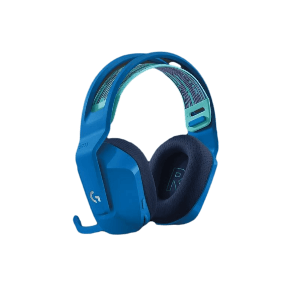אוזניות גיימינג אלחוטיות מבית Logitech  דגם G733 LIGHTSPEED RGB HEADSET בצבע כחול