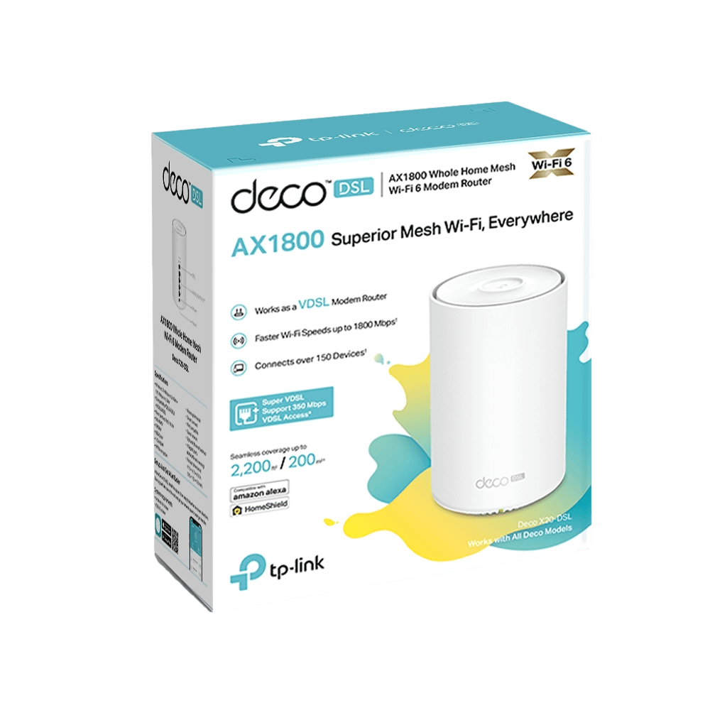 נתב+מודם VDSL Wi-Fi 6 AX1800  TP-Link Deco X20 – DSL