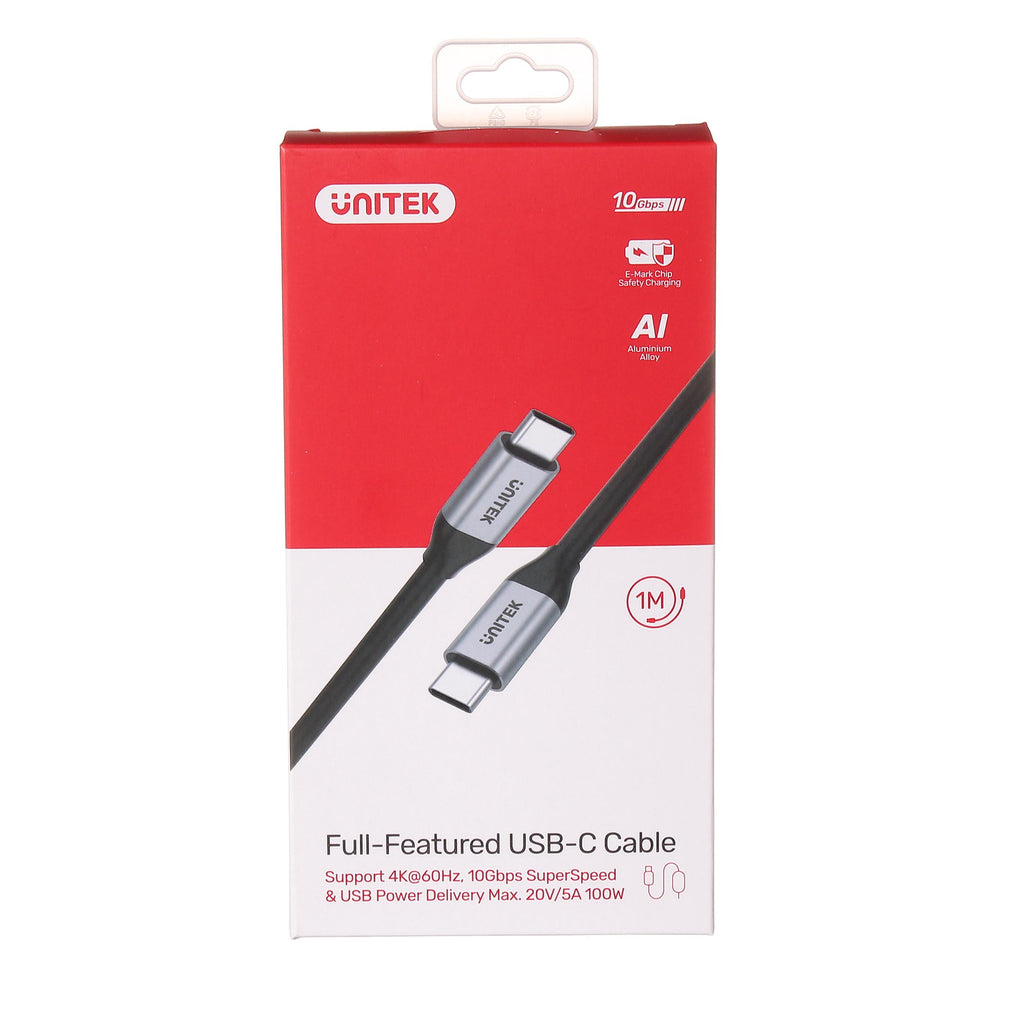 Unitek C14082ABK Full-Featured USB-C 100W PD Fast Charging Cable with 4K@60Hz and 10Gbps Data (USB 3.2 Gen2)