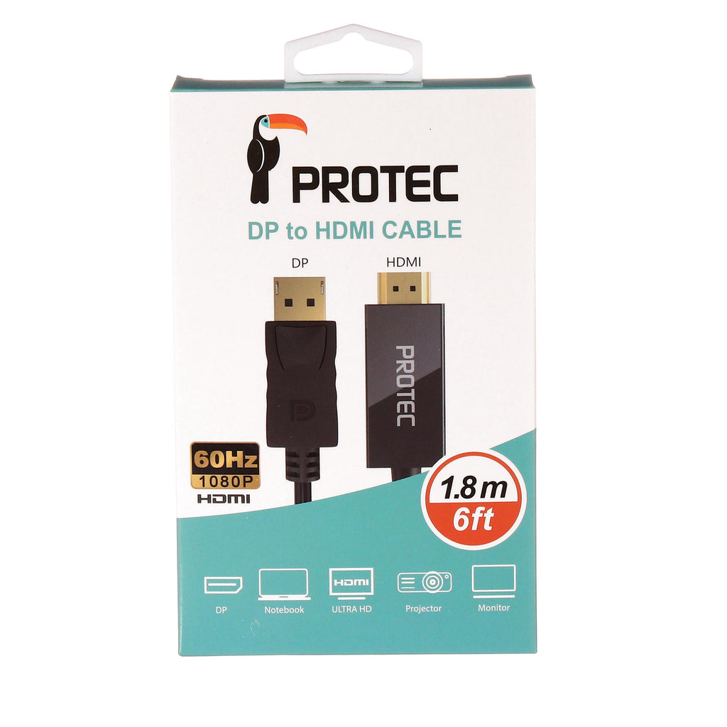 Protec DM137  כבל DP ל-HDMI ז'-ז' 1.8 מ'