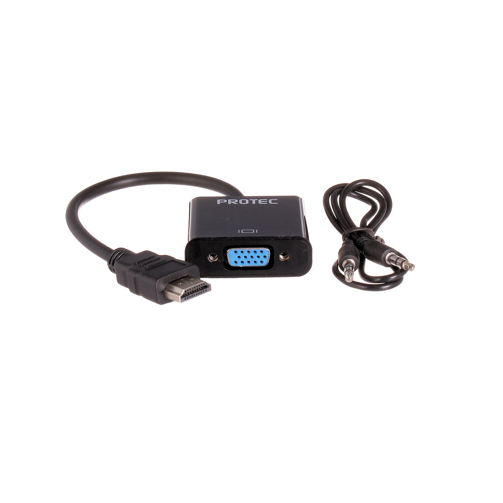 Protec DM155 מתאם HDMI ל-VGA נקבה כולל אודיו