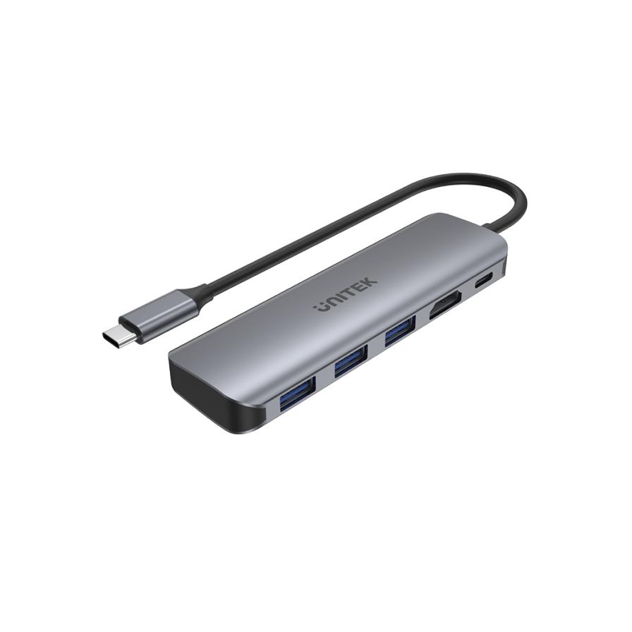 uHUB P5 מולטיפורט כולל HDMI טעינה  P5+ 5-in-1 USB-C Hub H1107E