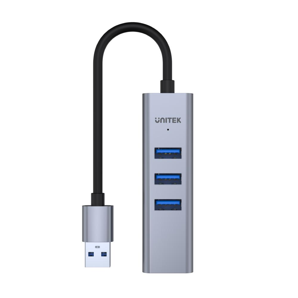 מפצל uHUB Q4+ 4-in-1 USB-A Ethernet Hub H1906A