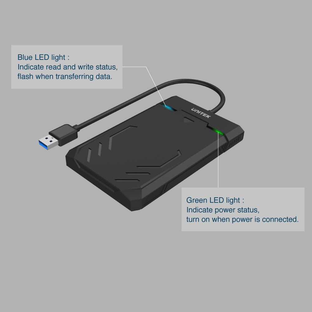 Unitek Y-3036  USB 3.0 2.5" SATA 5G מארז חיצוני לדיסק קשיח