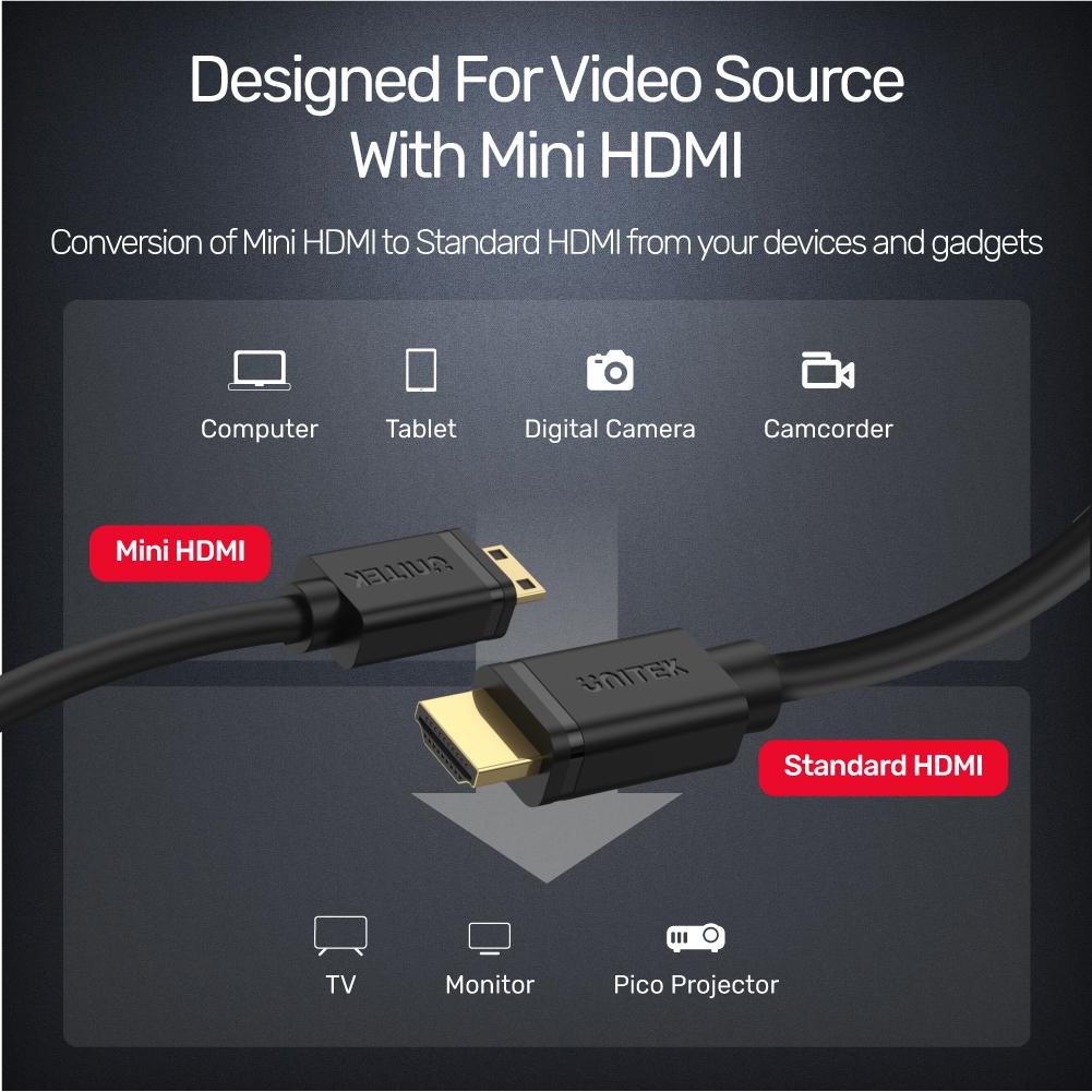 4k 60Hz High Speed Mini HDMI to HDMI 2.0 Cable Y-C179