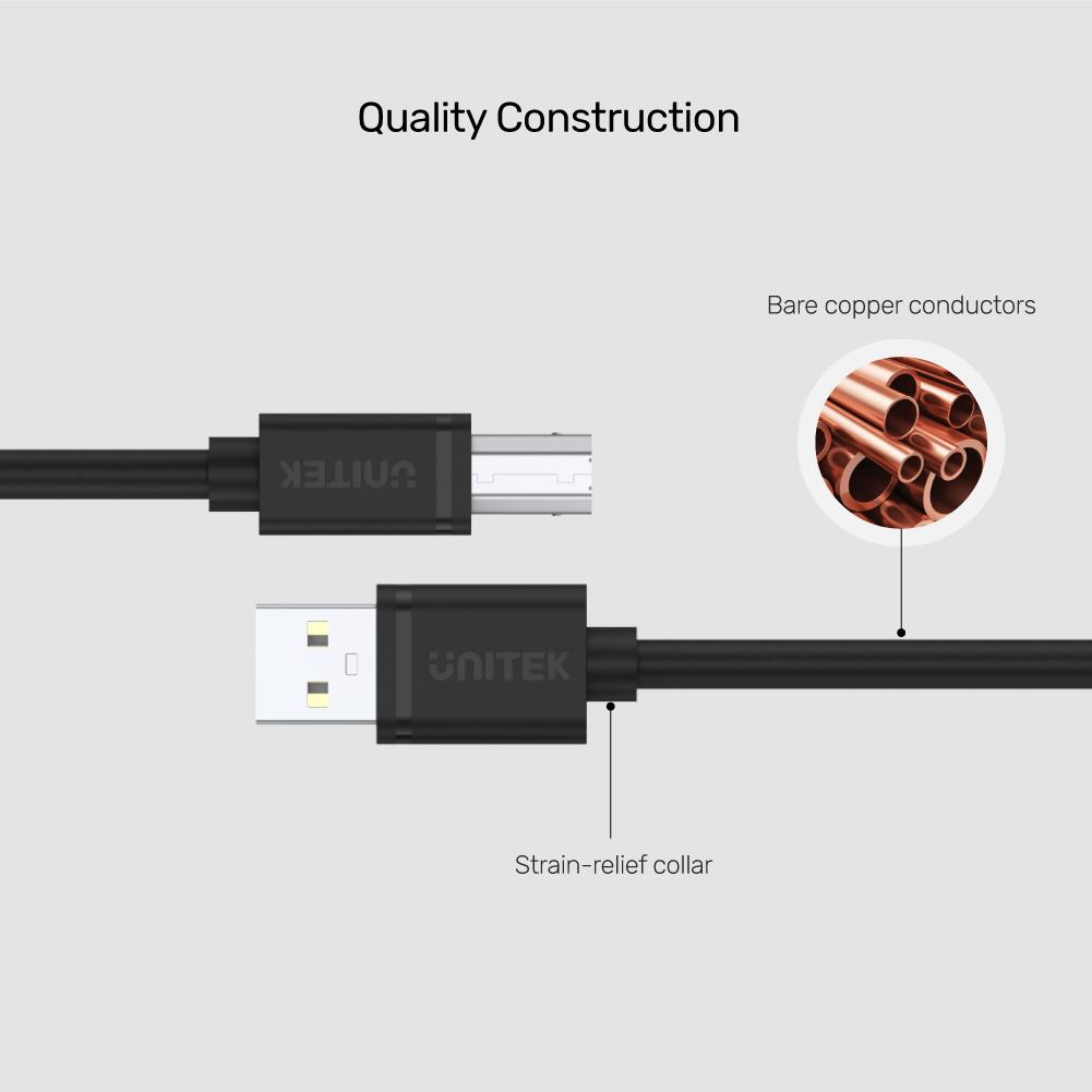 USB 2.0 to USB-B Charging Cable 2M