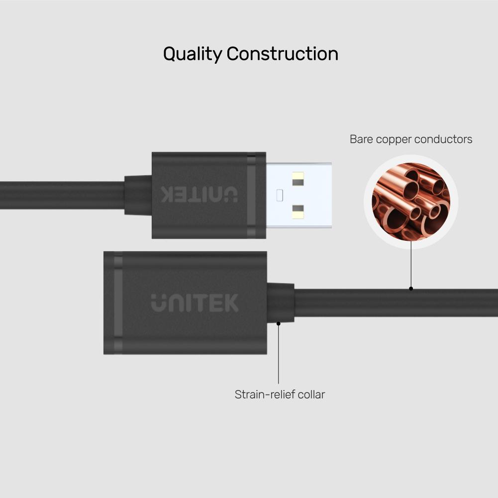 5m, USB2.0 Type-A (M) to Type-A (F)